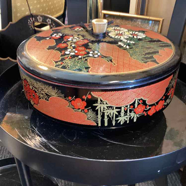 Black Oriental  Box w/Lid