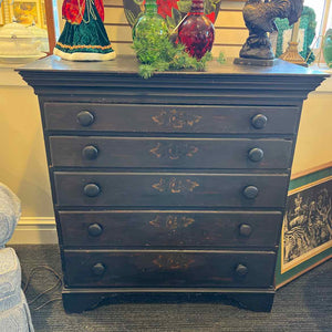 Antique Painted And Stenciled Chest