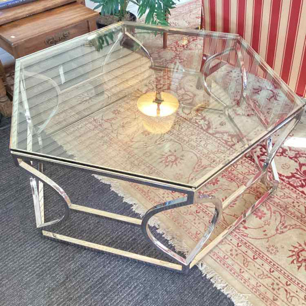 Paxton Coffee Table - Metal and Glass