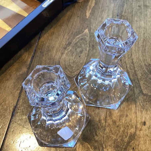 Pair Of Crystal Candleholders