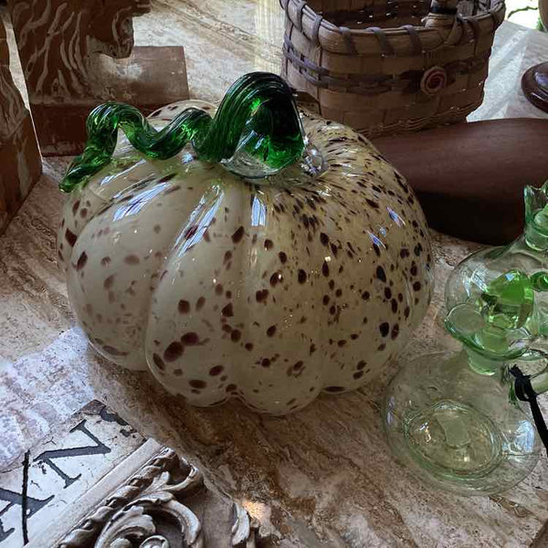 Pale Yellow Pumpkin With Green Stem