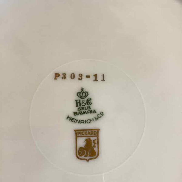 Pickard Floral Plate With Green Rim