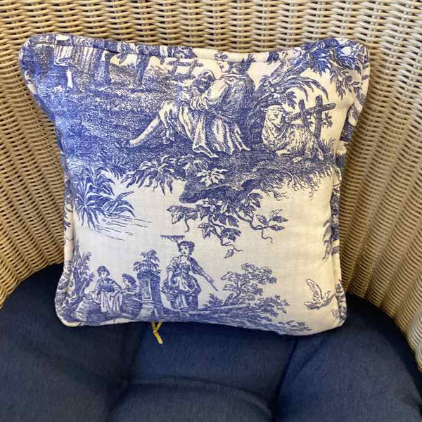 Blue/White Toile Pillow