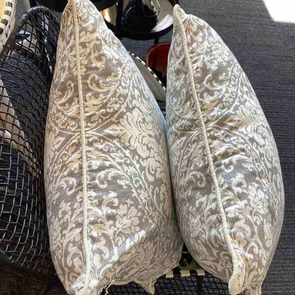 Pair Of Gray And White Pillows