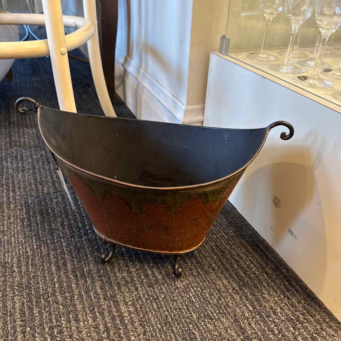 Rust And Green Metal Basket
