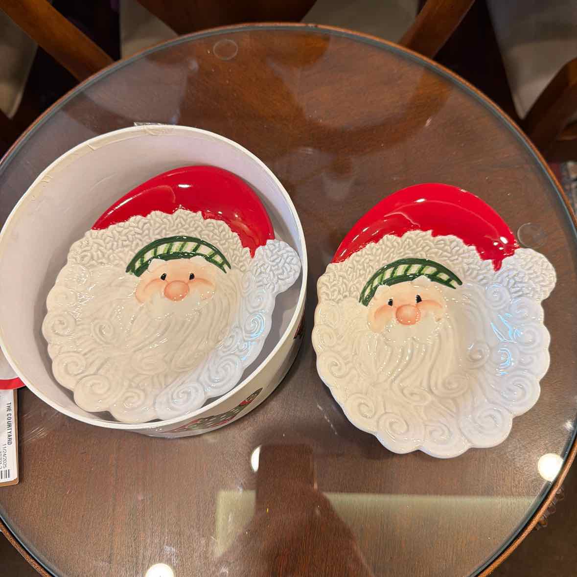 2 Fitz & Floyd Santa Dishes in Box