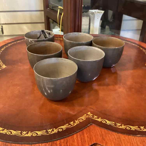 6 Pewter Cups