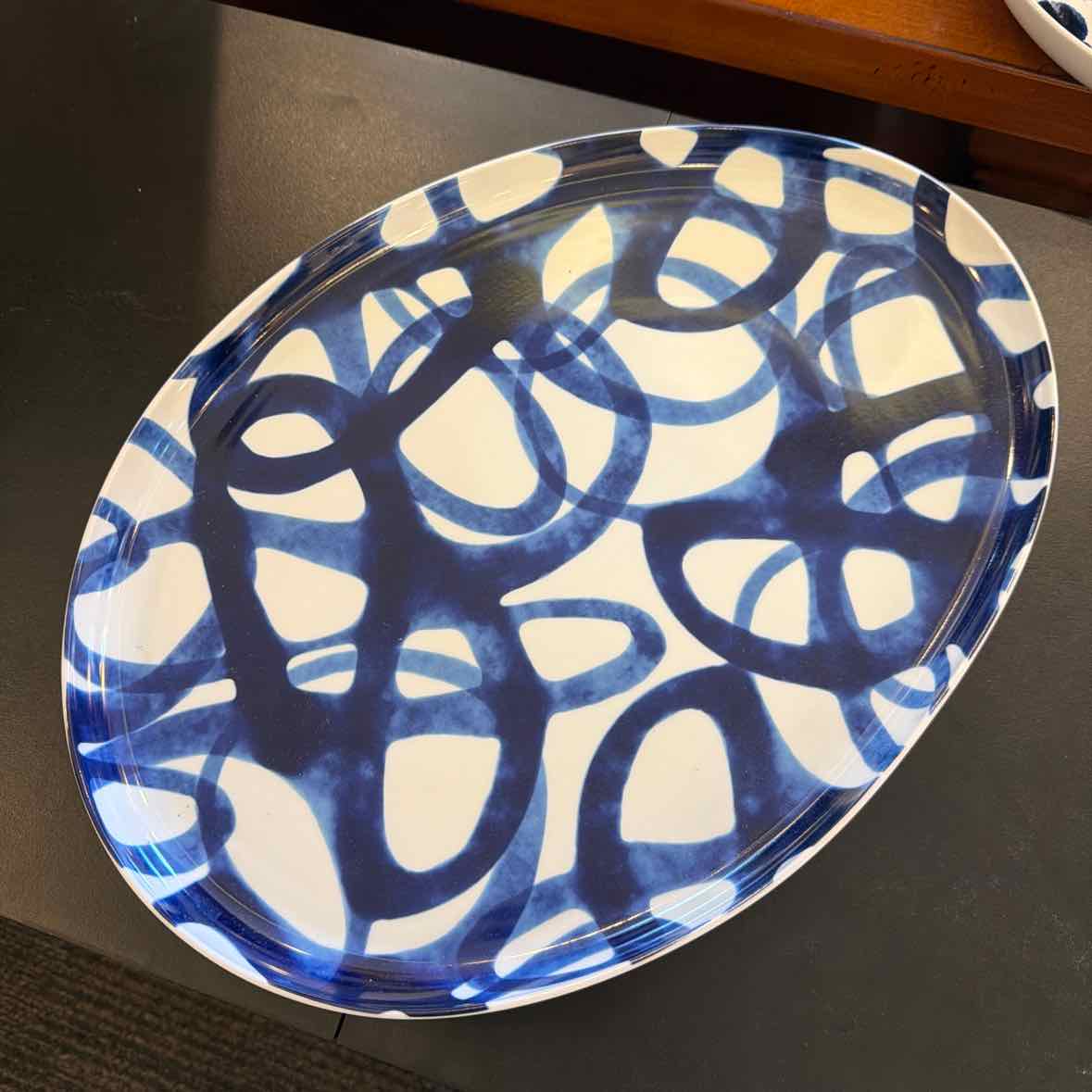Paola Navone Blue & Cream Oval Platter