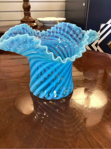 Vintage Blue & White Swirl Vase