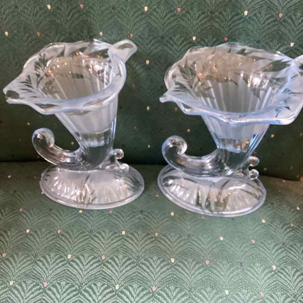 Pr. of Fenton Cornucopia Candlesticks