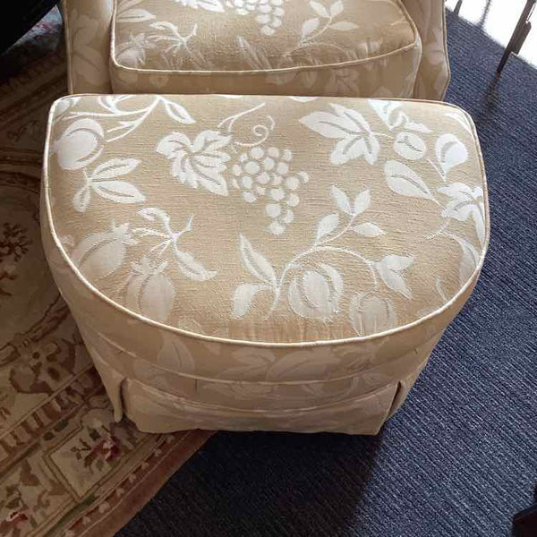 Jessica Charles Chair & Ottoman  -  Ivory