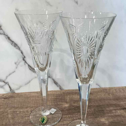 Pair of Waterford Toasting Flutes