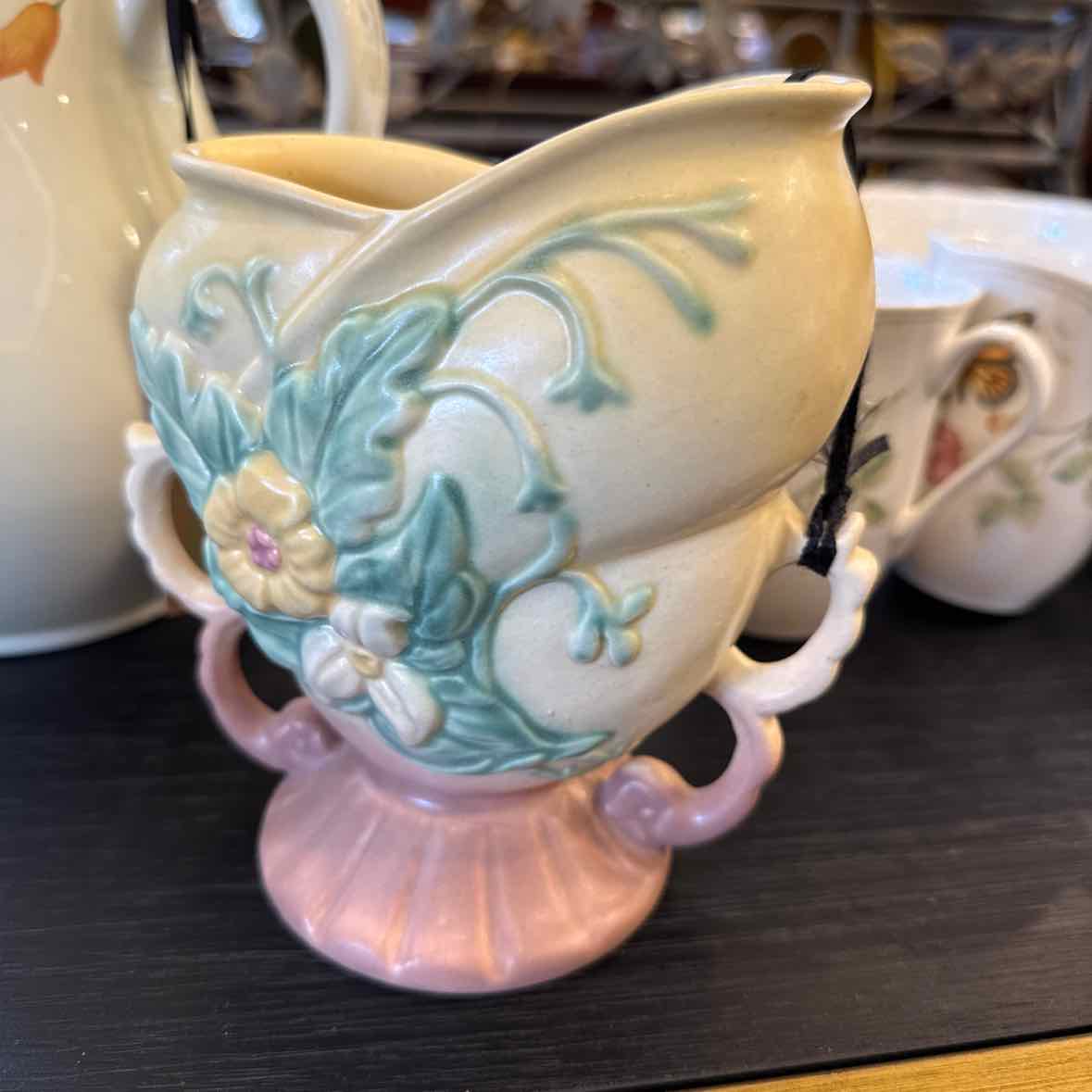 Yellow/Pink & Green Leaf Vase