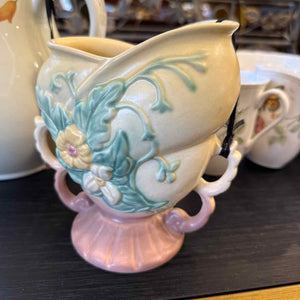Yellow/Pink & Green Leaf Vase