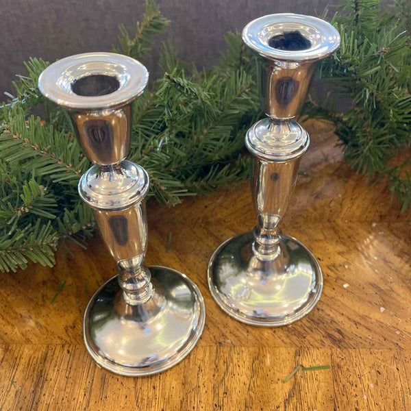 Pair Of Pewter Candlesticks