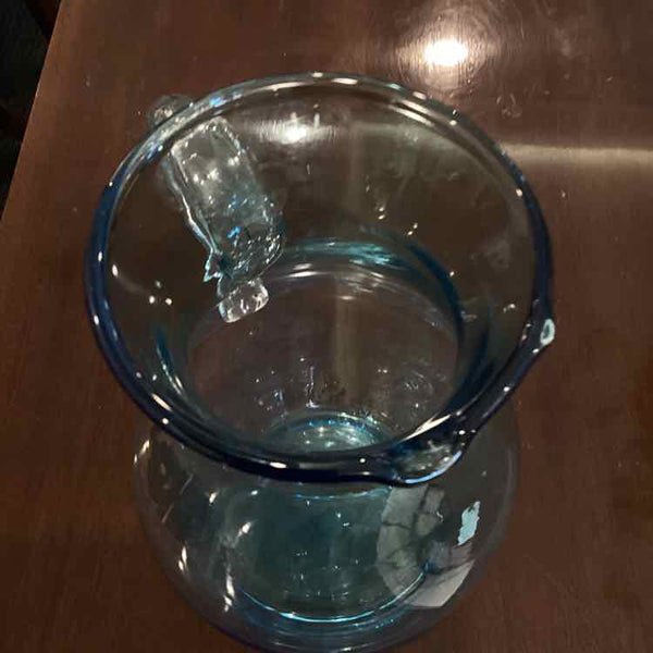 Blown Glass Aqua Pitcher