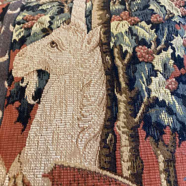 Red And Blue Tapestry Pillow