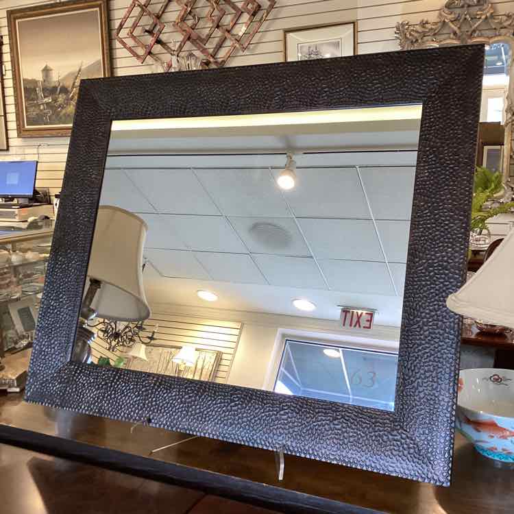 Mirror with Hammered Metal Frame