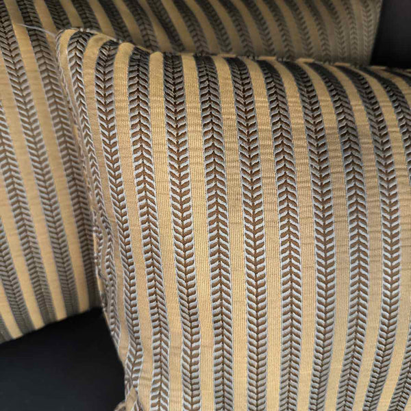 Pair Of Antique Gold Striped Pillows