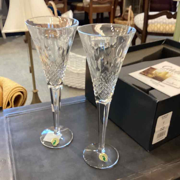 Two Waterford Toasting Flutes