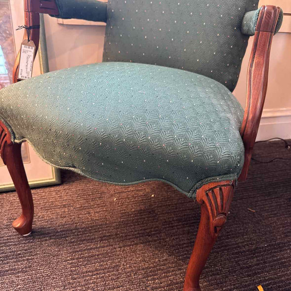 Green Sidearm Queen Ann Chair