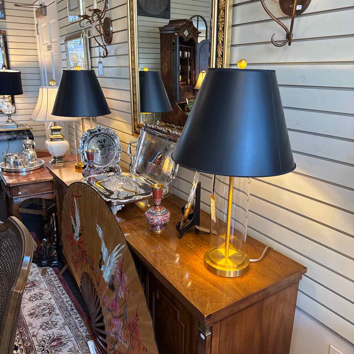 Pair of Ralph Lauren Glass Lamps