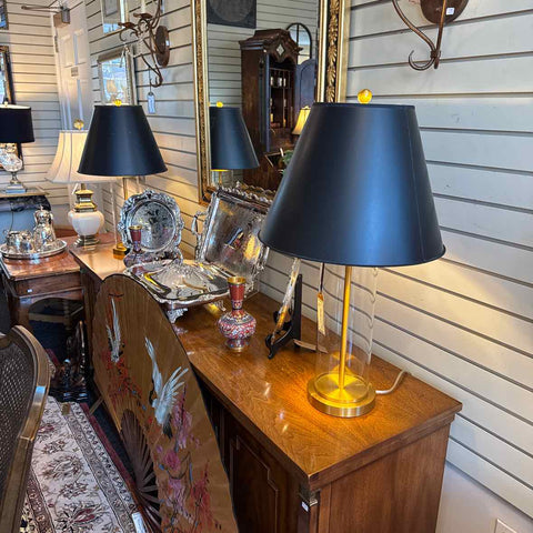 Pair of Ralph Lauren Glass Lamps