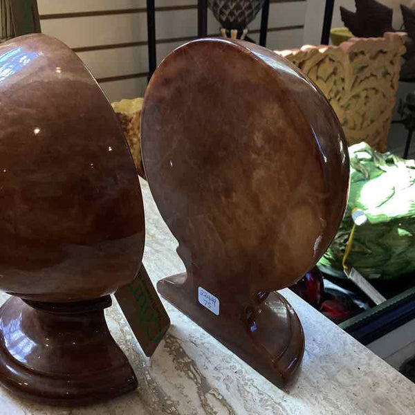 Alabaster Globe Bookends