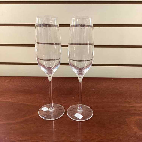 2 Tiffany Champagne Flutes w/Box