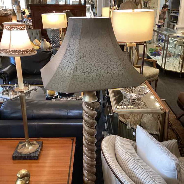 Barley Twist Floor Lamp with Crackle Shade