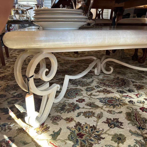 Cream Coffee Table with Acrylic Top