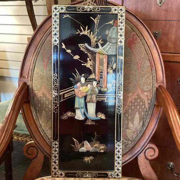 Black Lacquer Asian Wall Panel