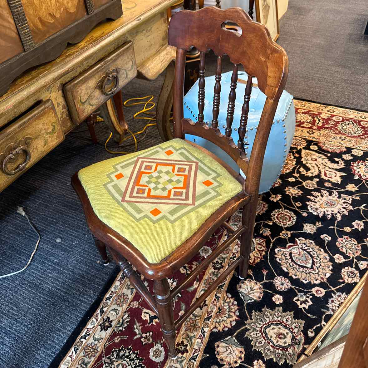 Chair with Needlepoint Seat