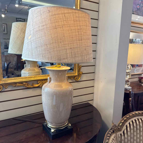 "As Is" Tan Lamp w/Square Base