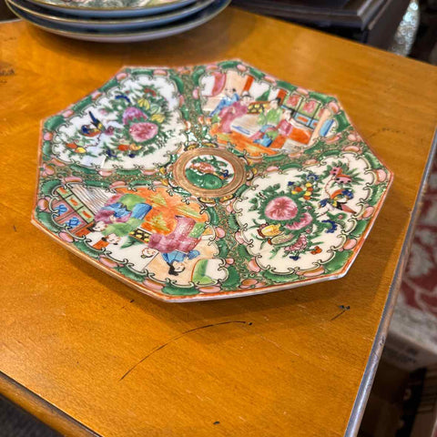 Rose Medallion Octagonal Porcelain Plate