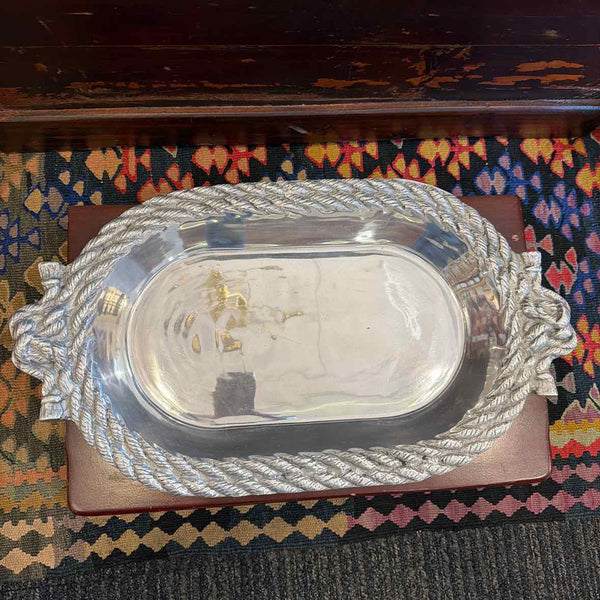 Oval Pewter Bowl w/Rope Edge