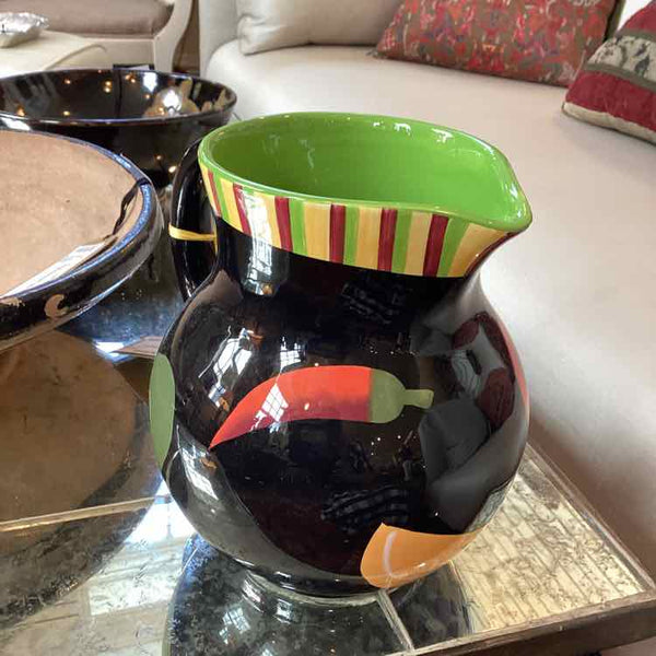 Crate & Barrel Black Pitcher