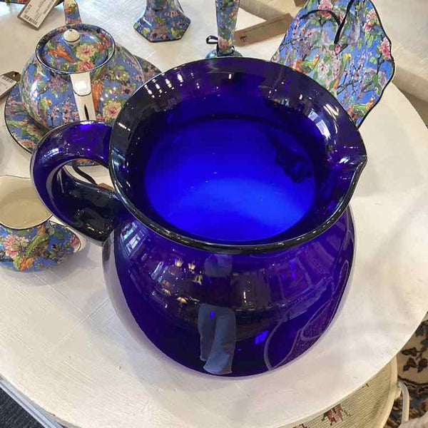Cobalt Blue Glass Pitcher