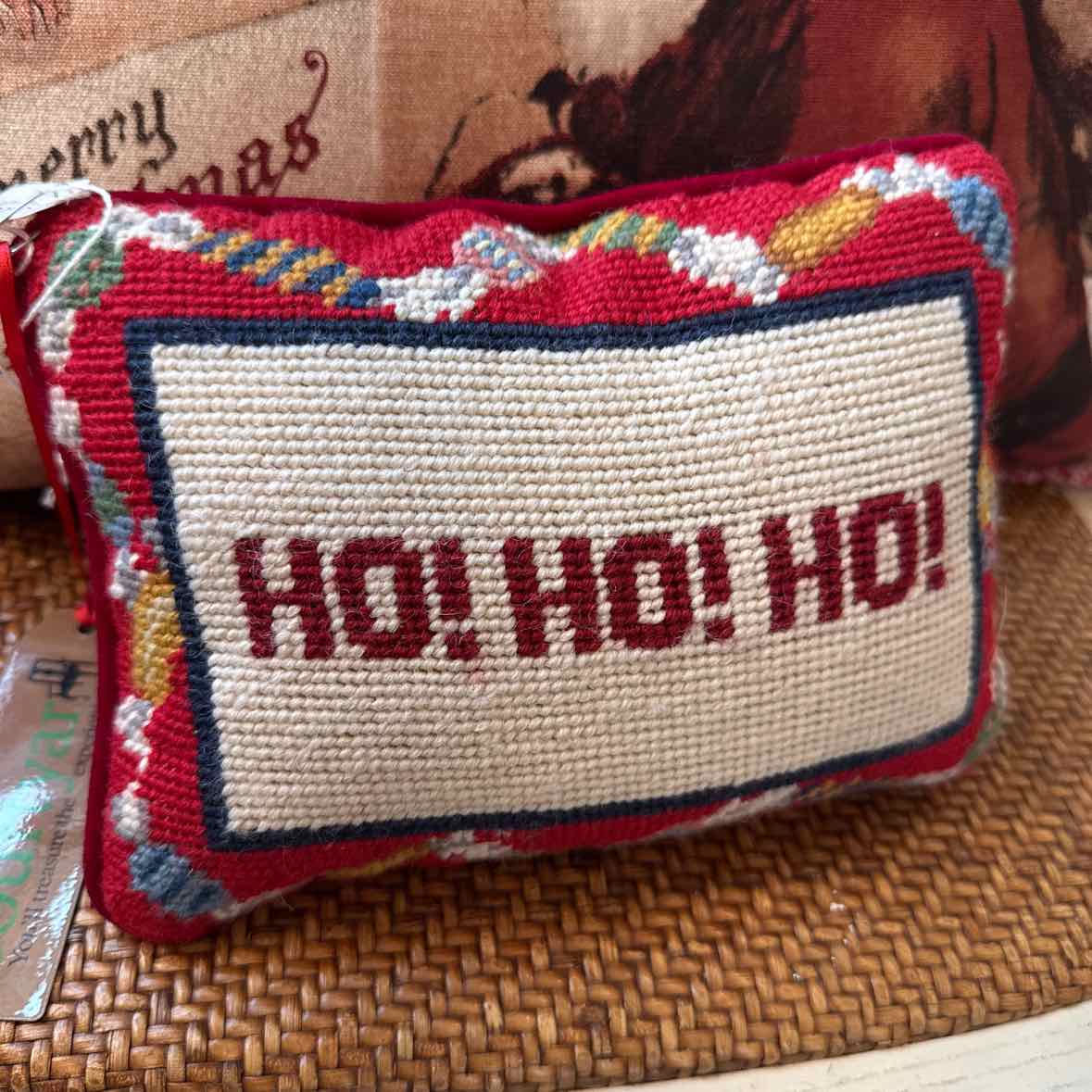 Ho Ho Ho Needlepoint Pillow
