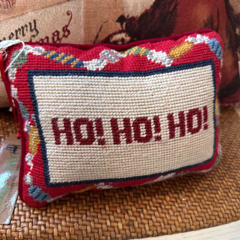Ho Ho Ho Needlepoint Pillow