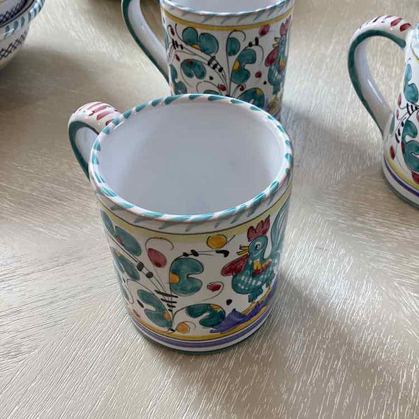 Set of Artistica Orvieto Green Rooster China