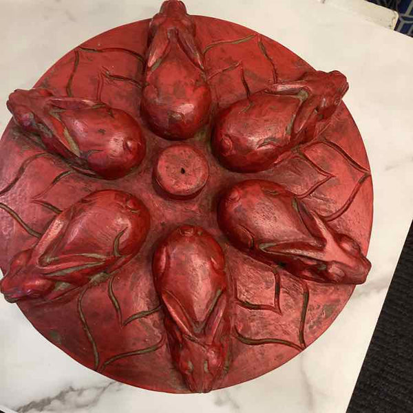 Red Wooden Rabbit Decorative Box