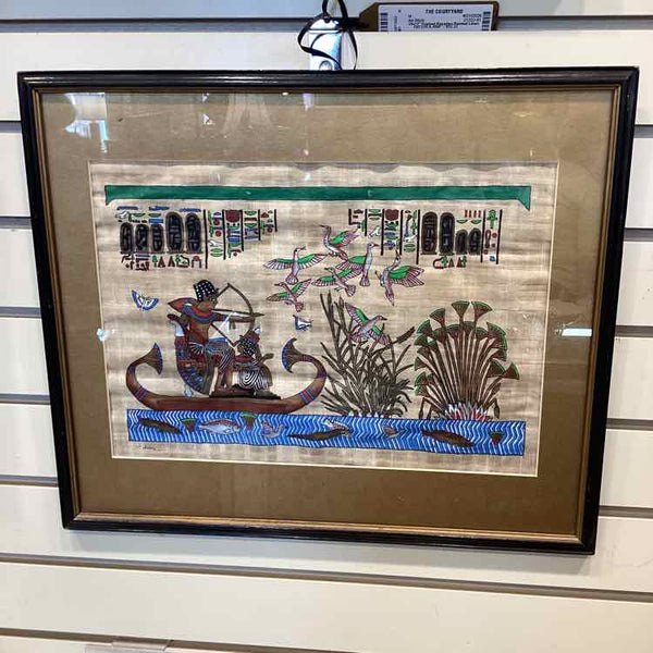 Framed Egyptian Painted Linen