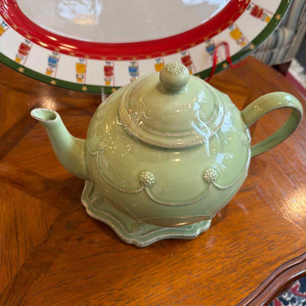 Juliska Green Teapot w/Tray