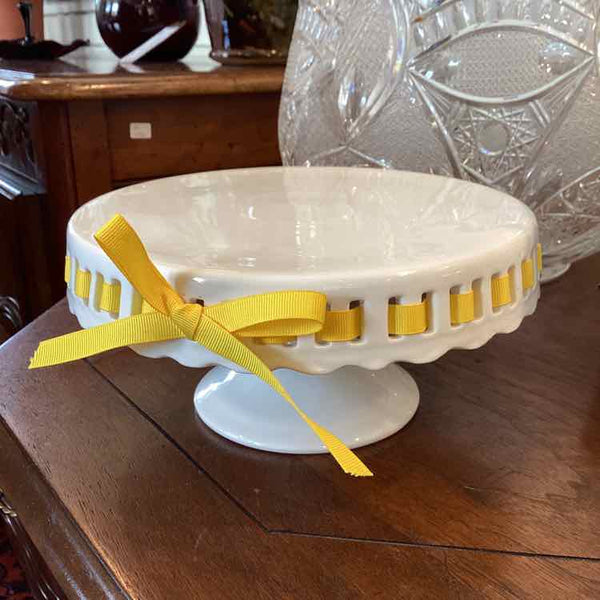 Small Pedestal Cake Plate with Ribbon