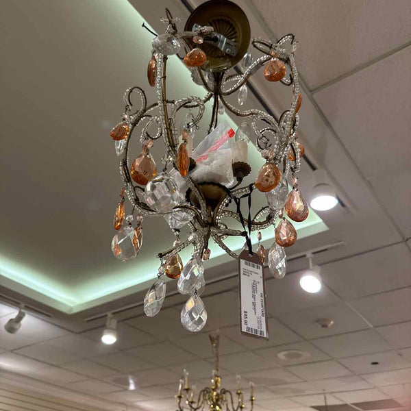 Pink & Clear Prism Chandelier