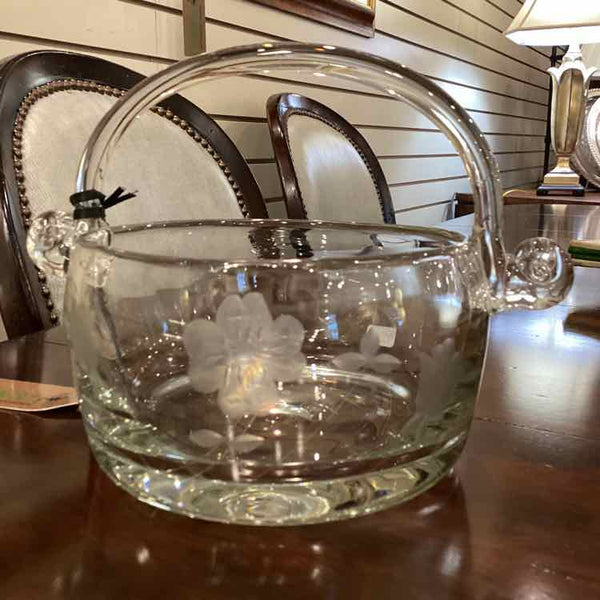 Vintage Etched Crystal  Bowl