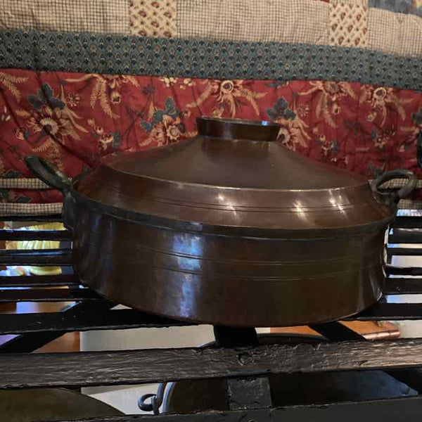 Vintage Hammered Copper Cooking Pot