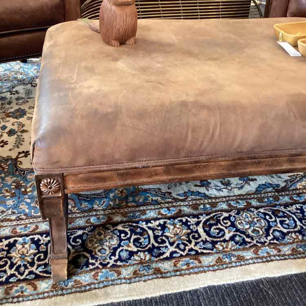 "As Is" Nubuck Leather Ottoman