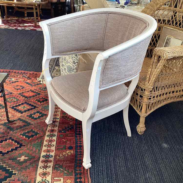 Ivory And Taupe Barrel Chair